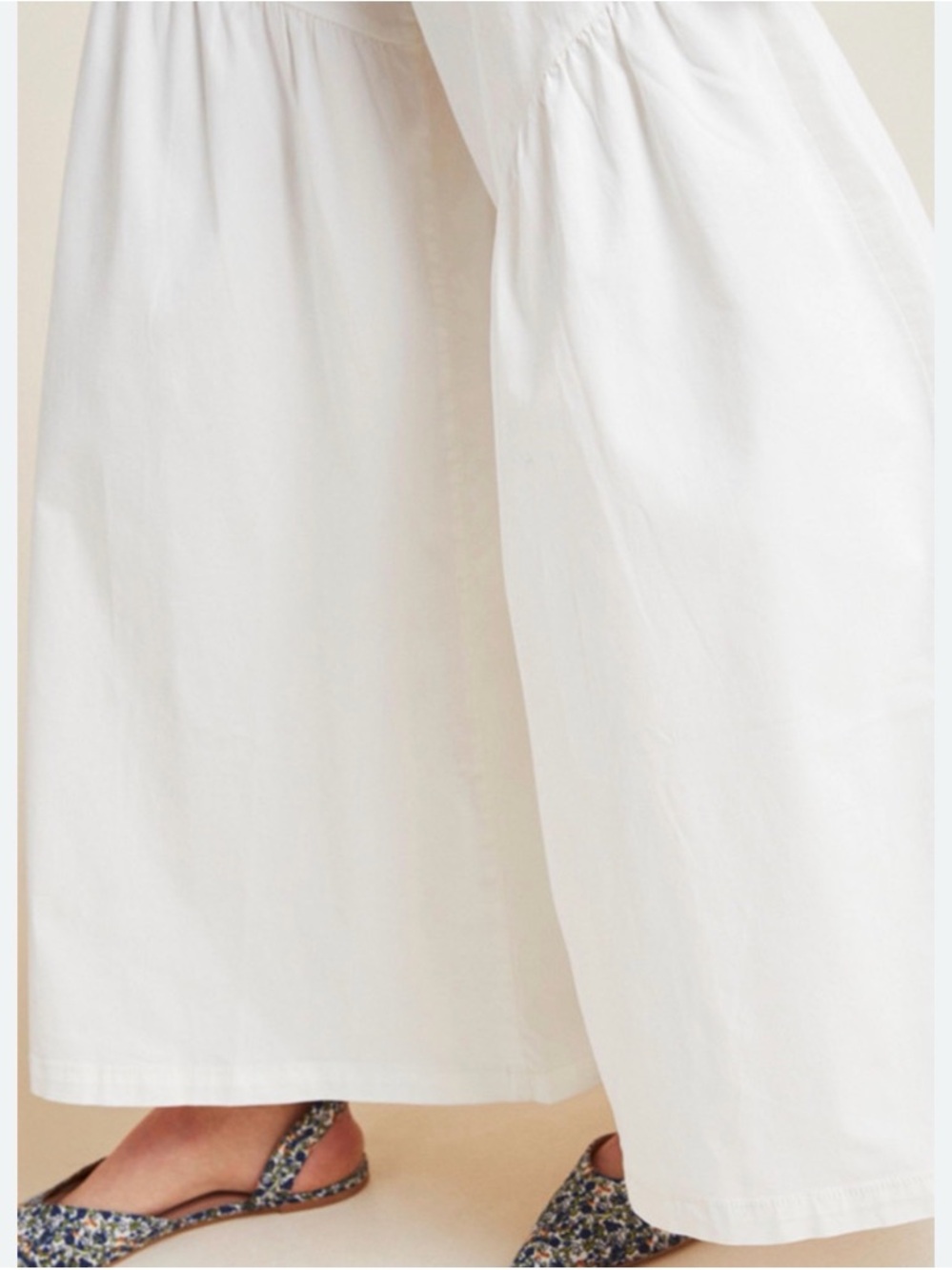 Anthropologie Corfu Wide-Leg Pants size 8 White Cotton - Picture 3 of 10